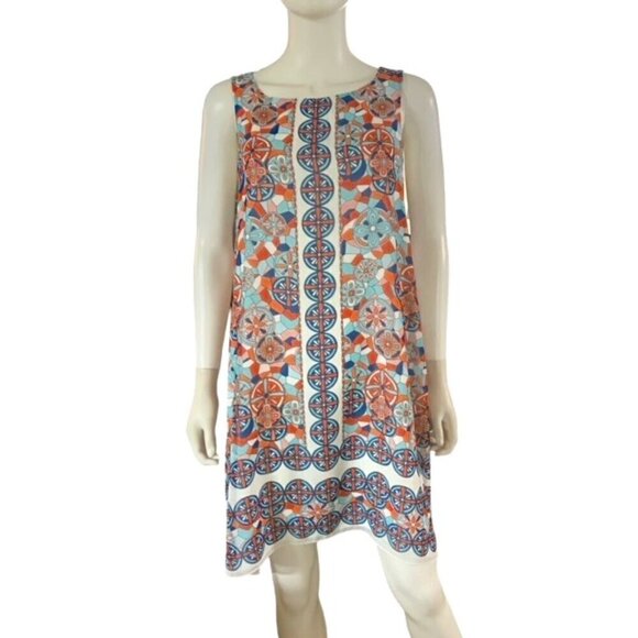 Max Studio Sleeveless Mosaic Print Dress Large - Picture 1 of 5